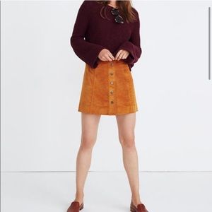 Madewell Velveteen Metropolis Snap Skirt